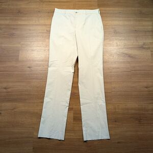 VTG Hardwick King Cotton Pants Men 35R Beige Italian Fabric Made In USA NWT